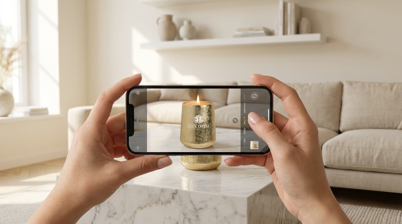 Augmented reality candle experience on a phone